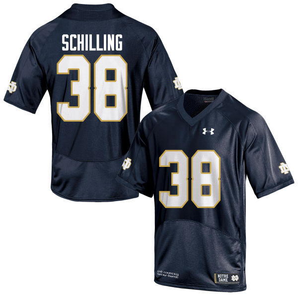 Men #38 Christopher Schilling Notre Dame Fighting Irish College Football Jerseys-Navy Blue - Click Image to Close